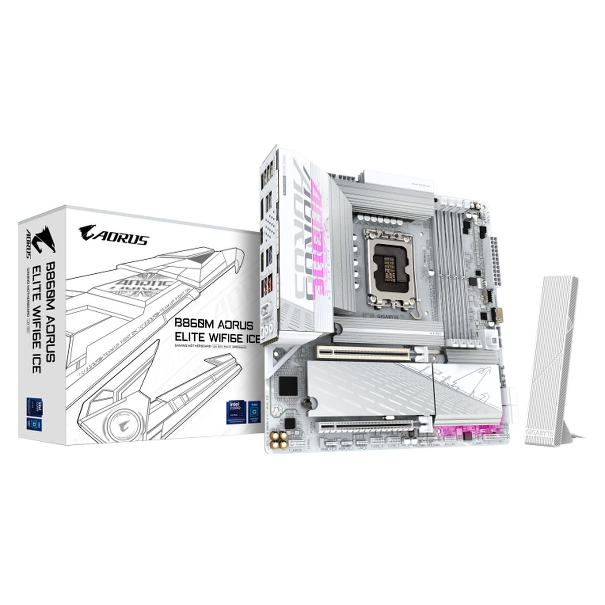 Moderkort Gigabyte B860M A ELT WF6E ICE Intel B860 LGA 1851