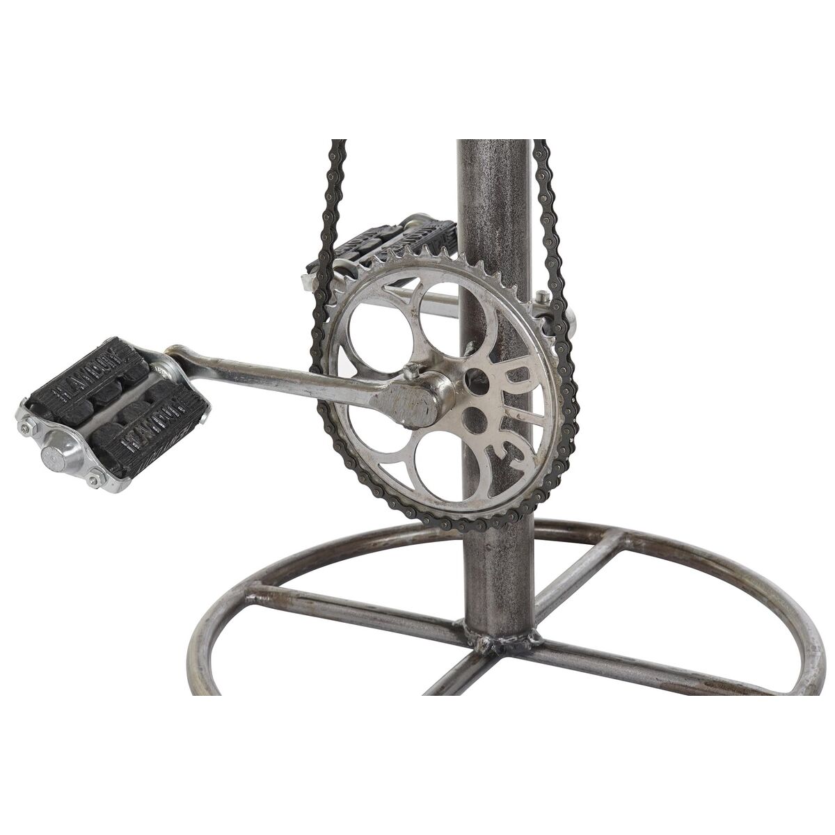 Sittpall DKD Home Decor Silvrig Metall Ljusbrun Rattan (44 x 41 x 82 cm) - 8