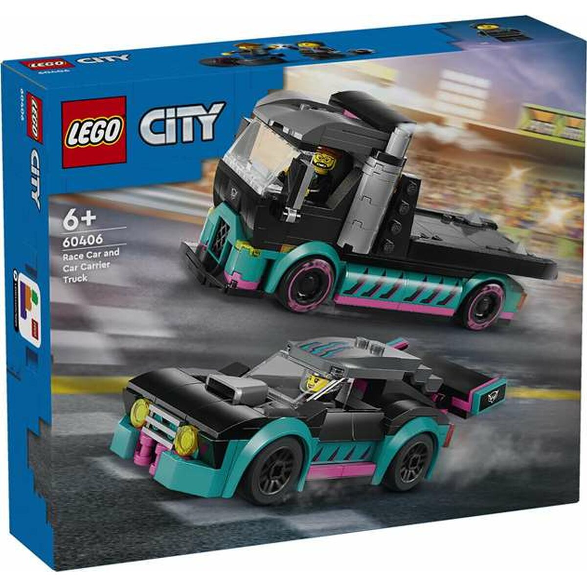 Byggsats Lego Coche de Carreras y Camion de Transporte Multicolour - 2