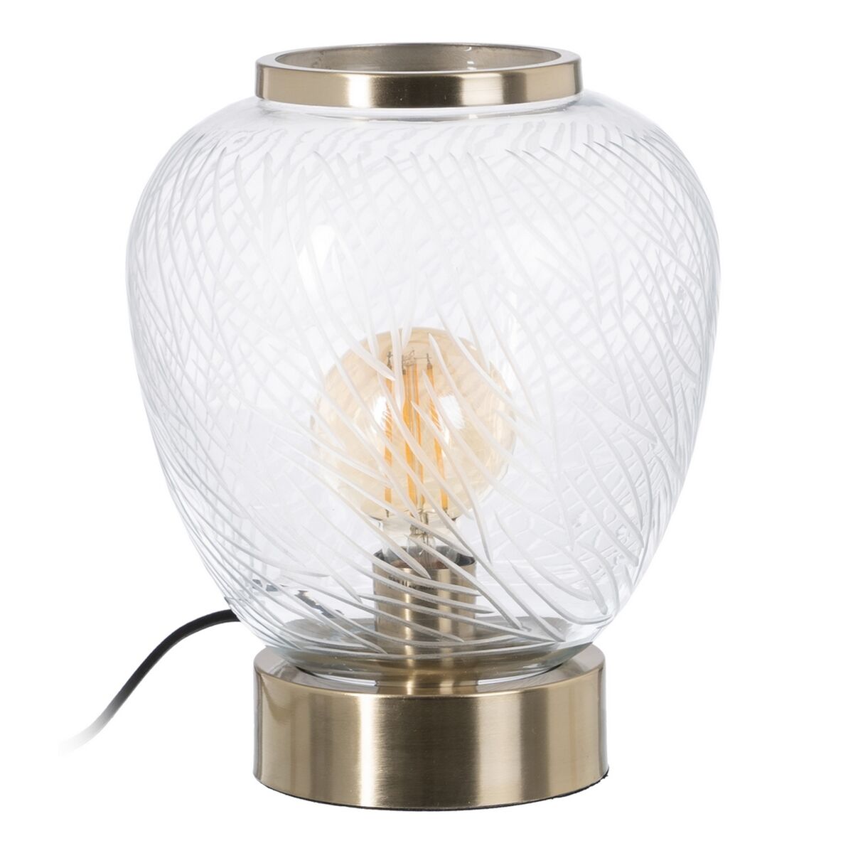 Bordslampa Gyllene Metall Glas Mässing Järn 40 W 220 V 240 V 220-240 V 22 x 22 x 31 cm