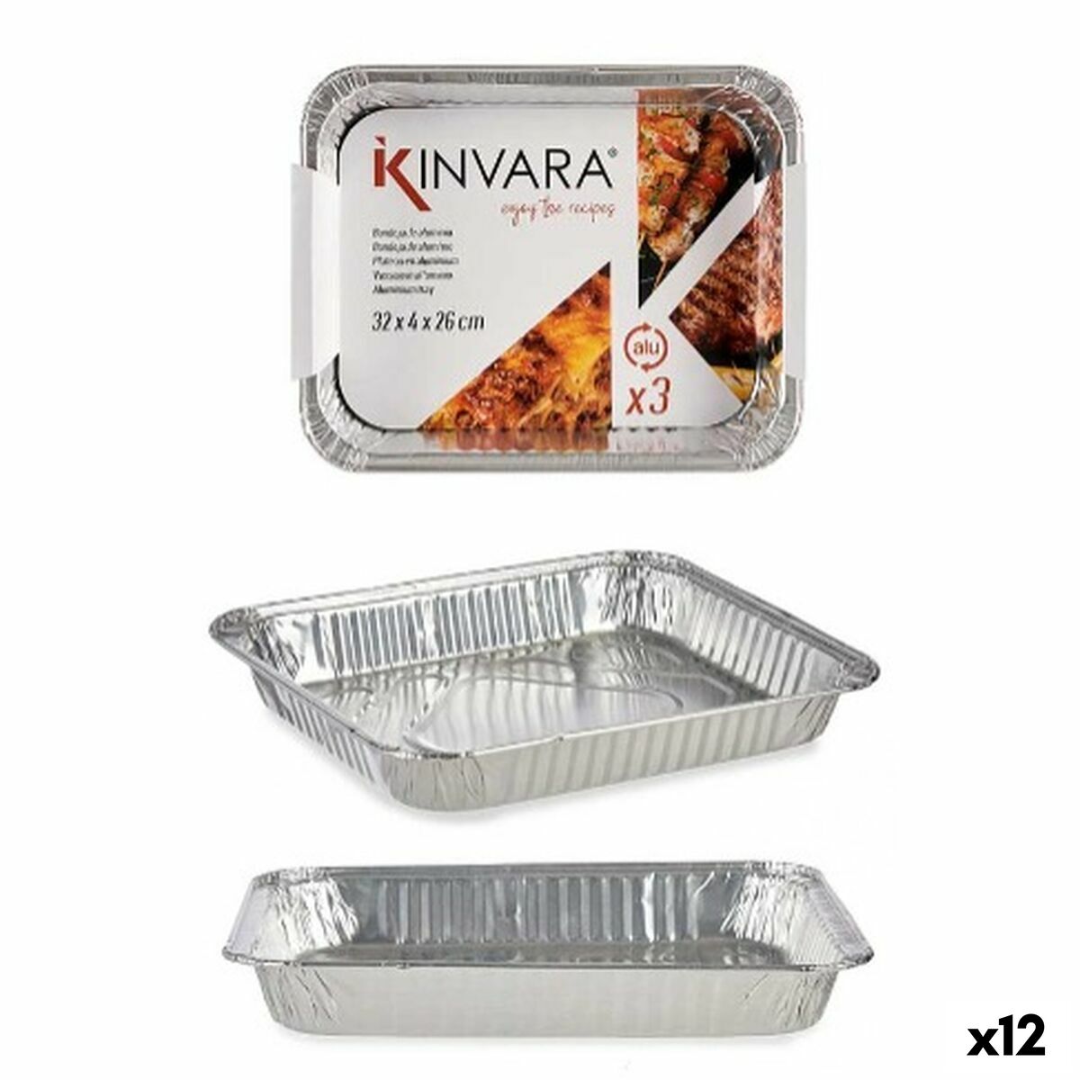 Uppsättning med Brickor Kinvara 12 antal 3 Delar