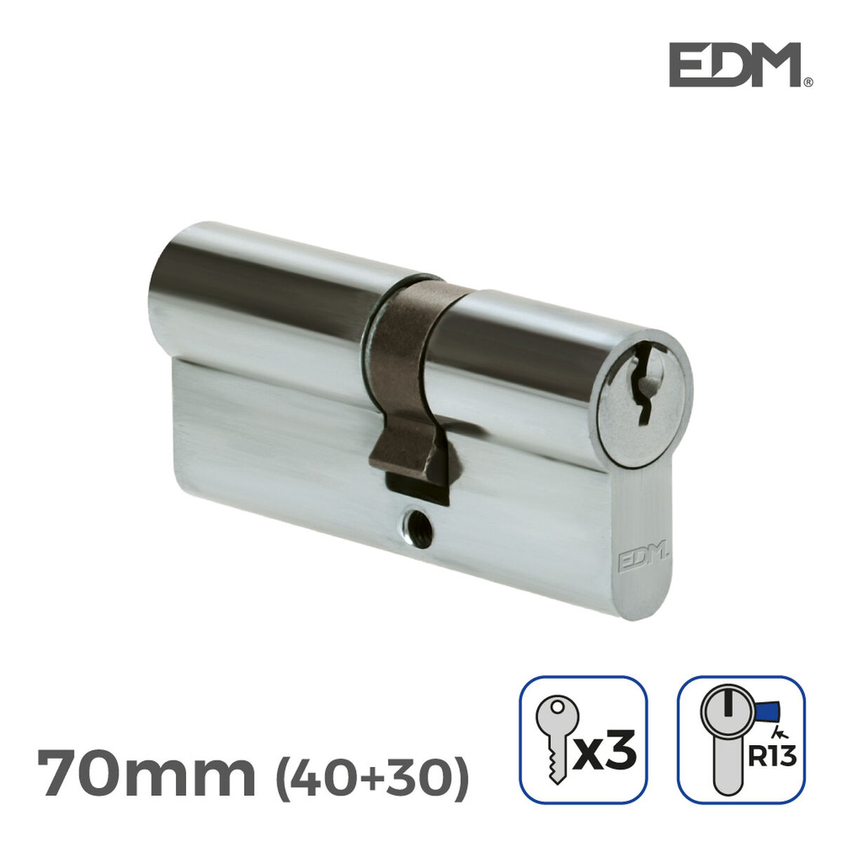 Cylinder EDM 85178 r13 ickel Kort kamlås Europeisk