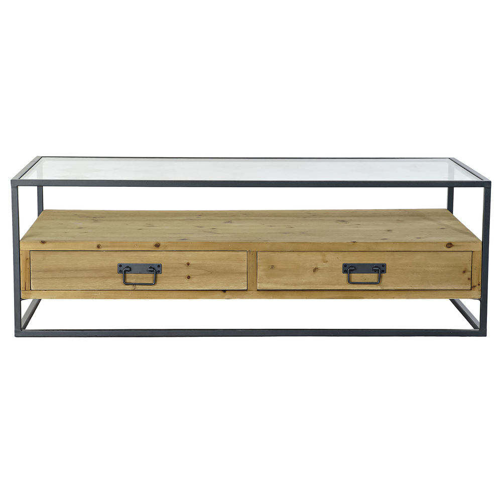 Soffbord DKD Home Decor Metall Glas Gran (120 x 60 x 40 cm)