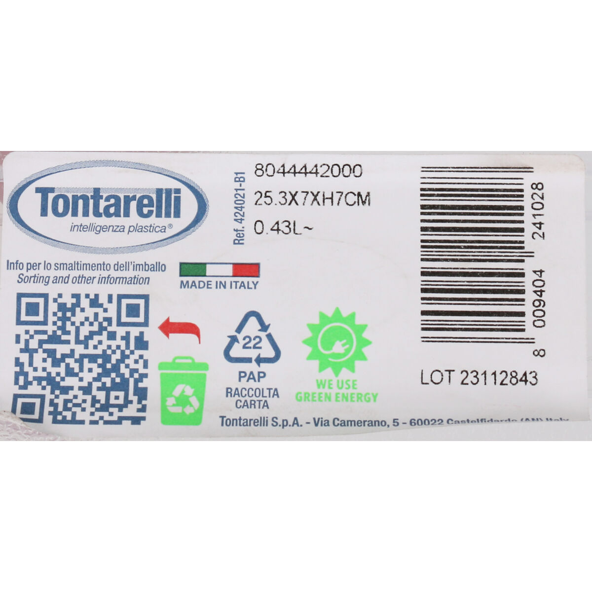 Lunchlåda Tontarelli Fill box Rektangulär 26 x 7 x 4 cm (12 antal) - 5