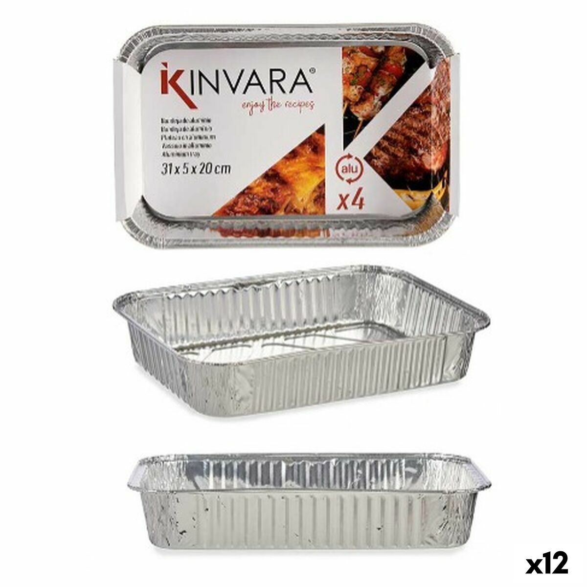 Uppsättning med Brickor Kinvara 12 antal 4 Delar