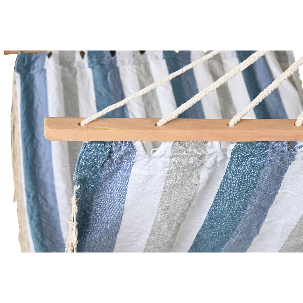 Hängmatta DKD Home Decor Ränder Blå Vit (200 x 100 x 5 cm) - 4