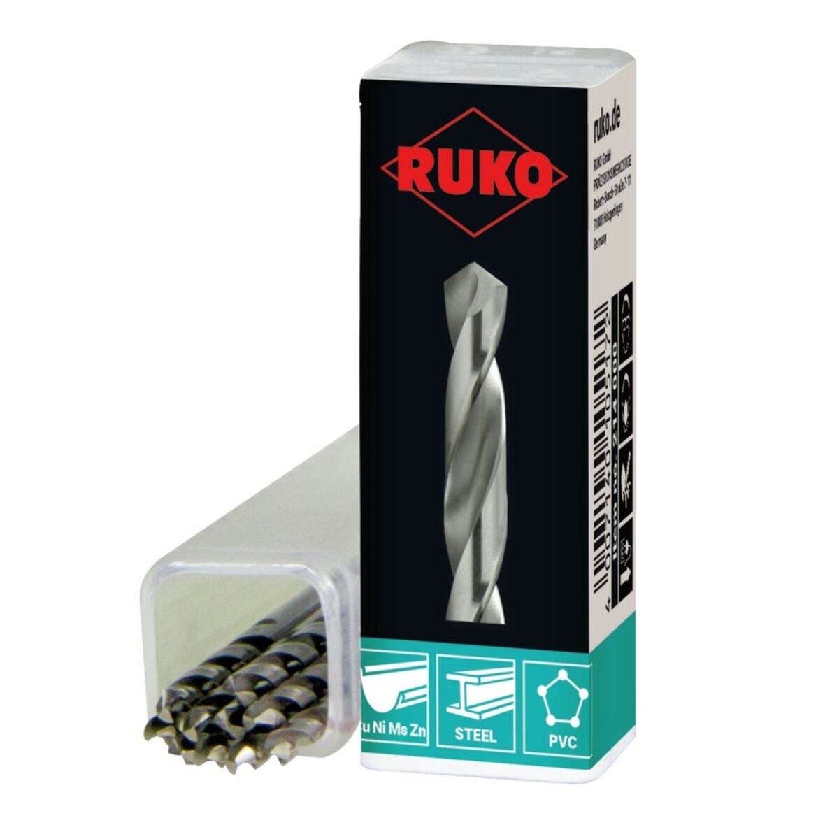 Metallborr RUKO DIN 338 Ø 11,7 mm Spiralformade 5 antal - 3