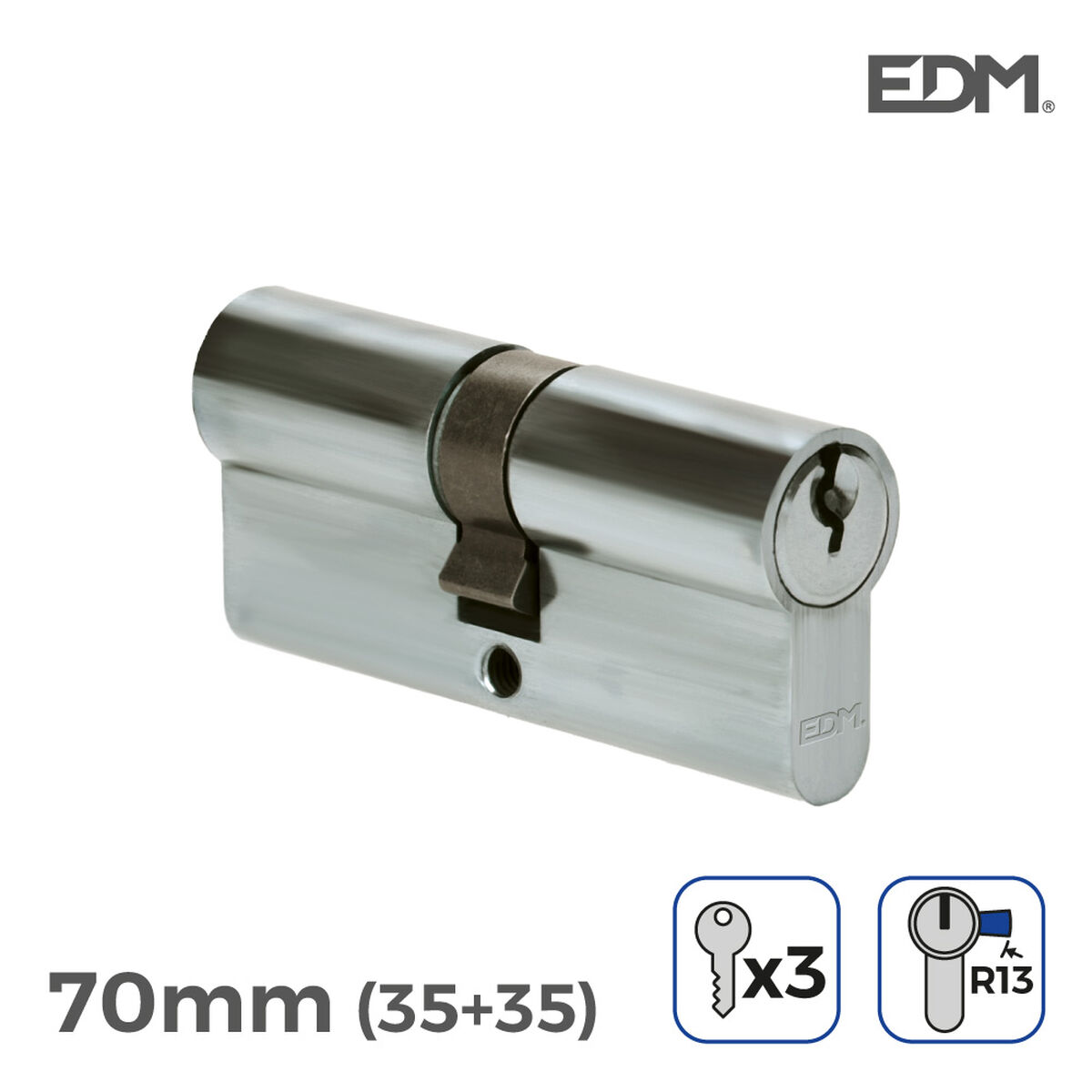 Cylinder EDM 85179 r13 ickel Kort kamlås Europeisk