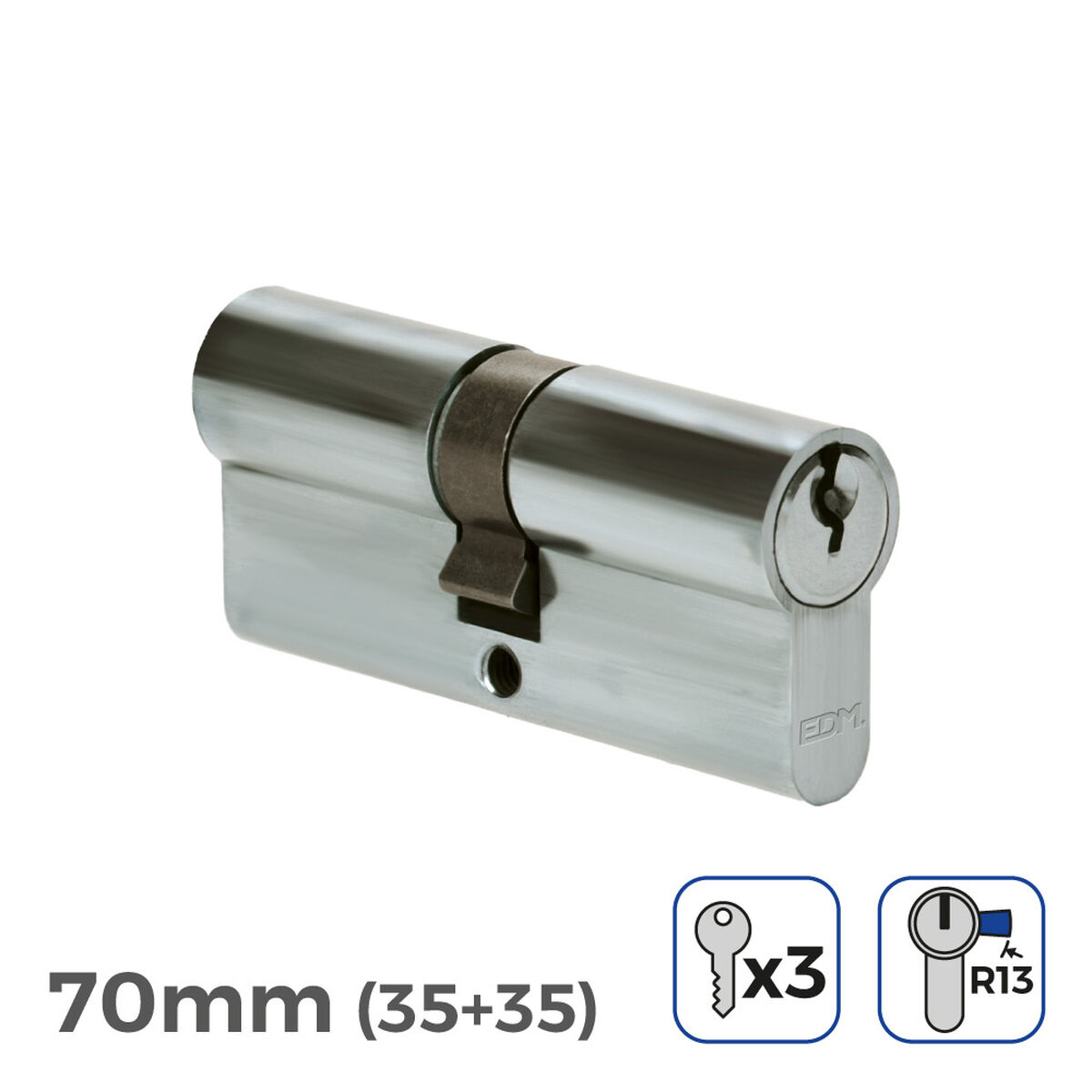Cylinder EDM 85179 r13 ickel Kort kamlås Europeisk - 5