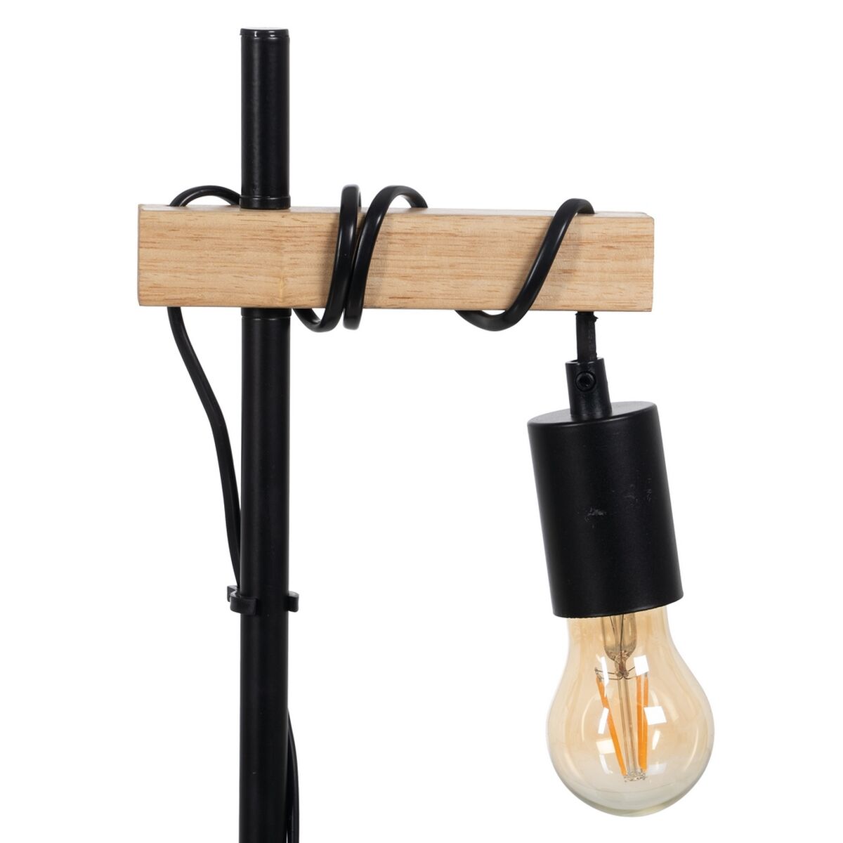 Bordslampa Svart Beige Trä Järn 220 -240 V 16 x 13 x 52 cm - 7