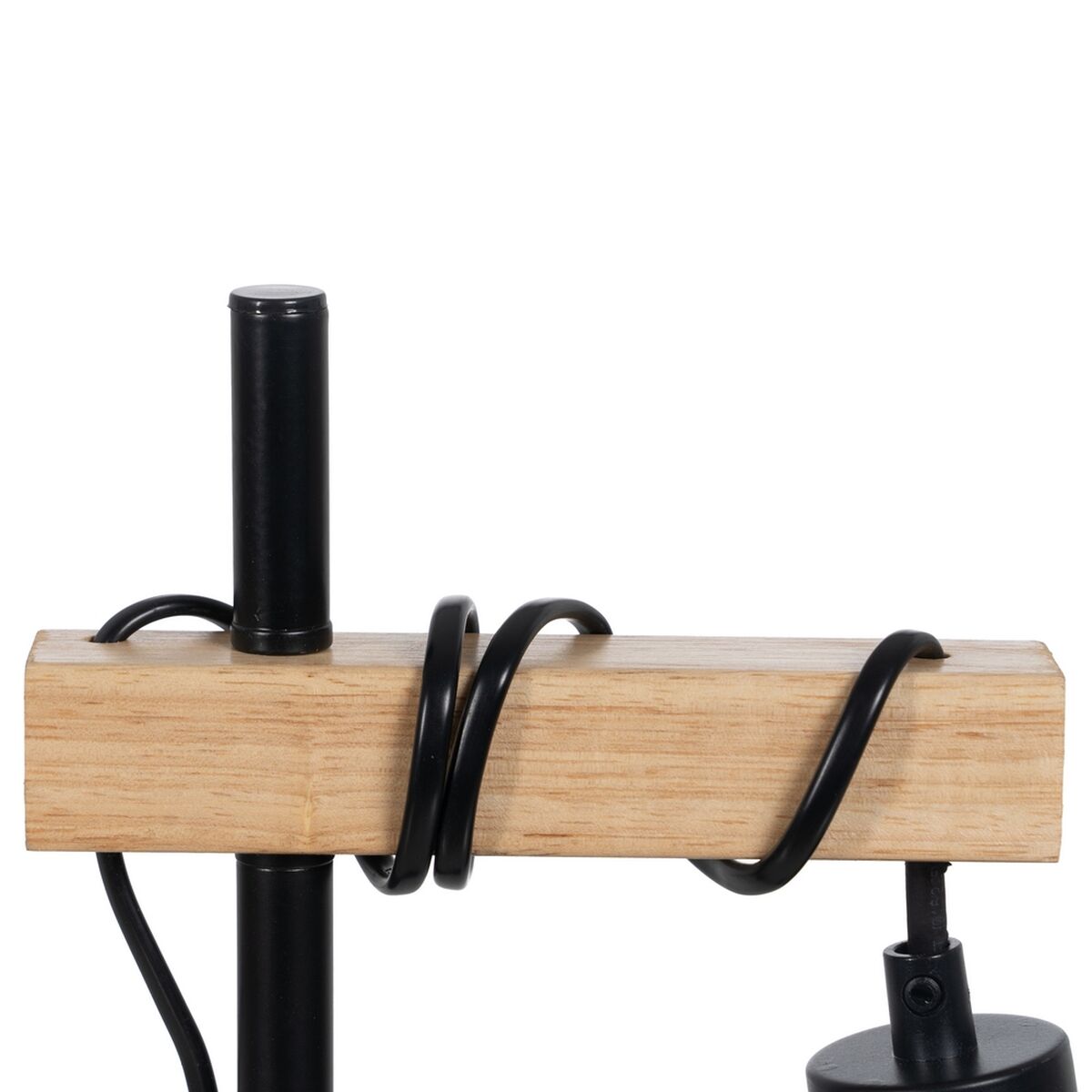 Bordslampa Svart Beige Trä Järn 220 -240 V 16 x 13 x 52 cm - 5