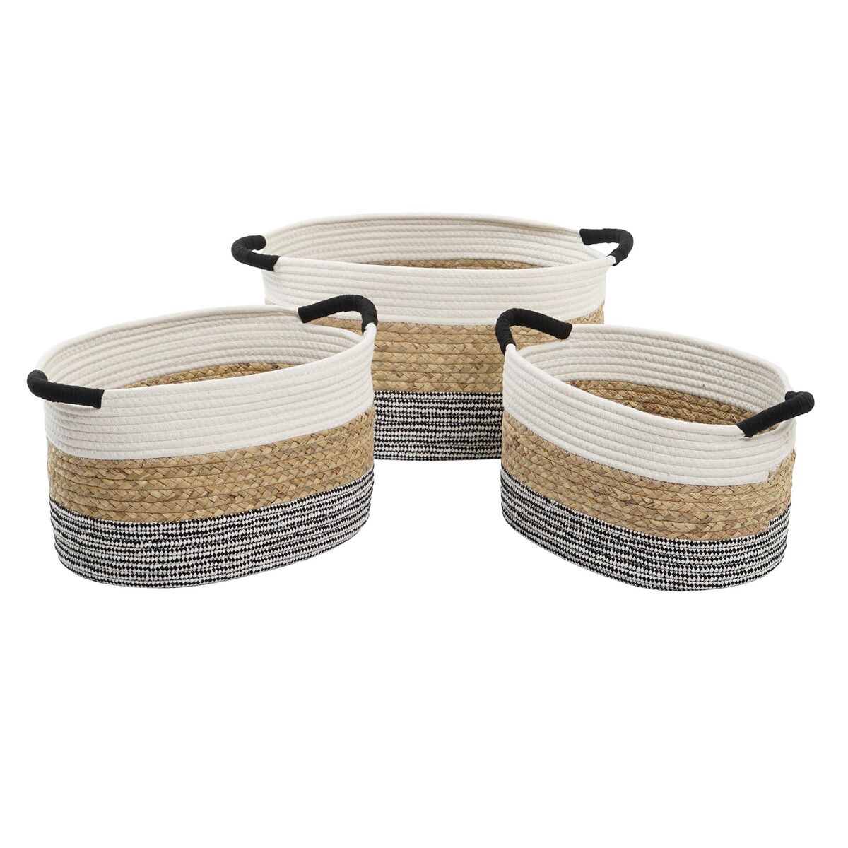 Korg - set DKD Home Decor Beige Bomull Naturliga fibrer (42 x 32 x 24 cm) (3 Delar)