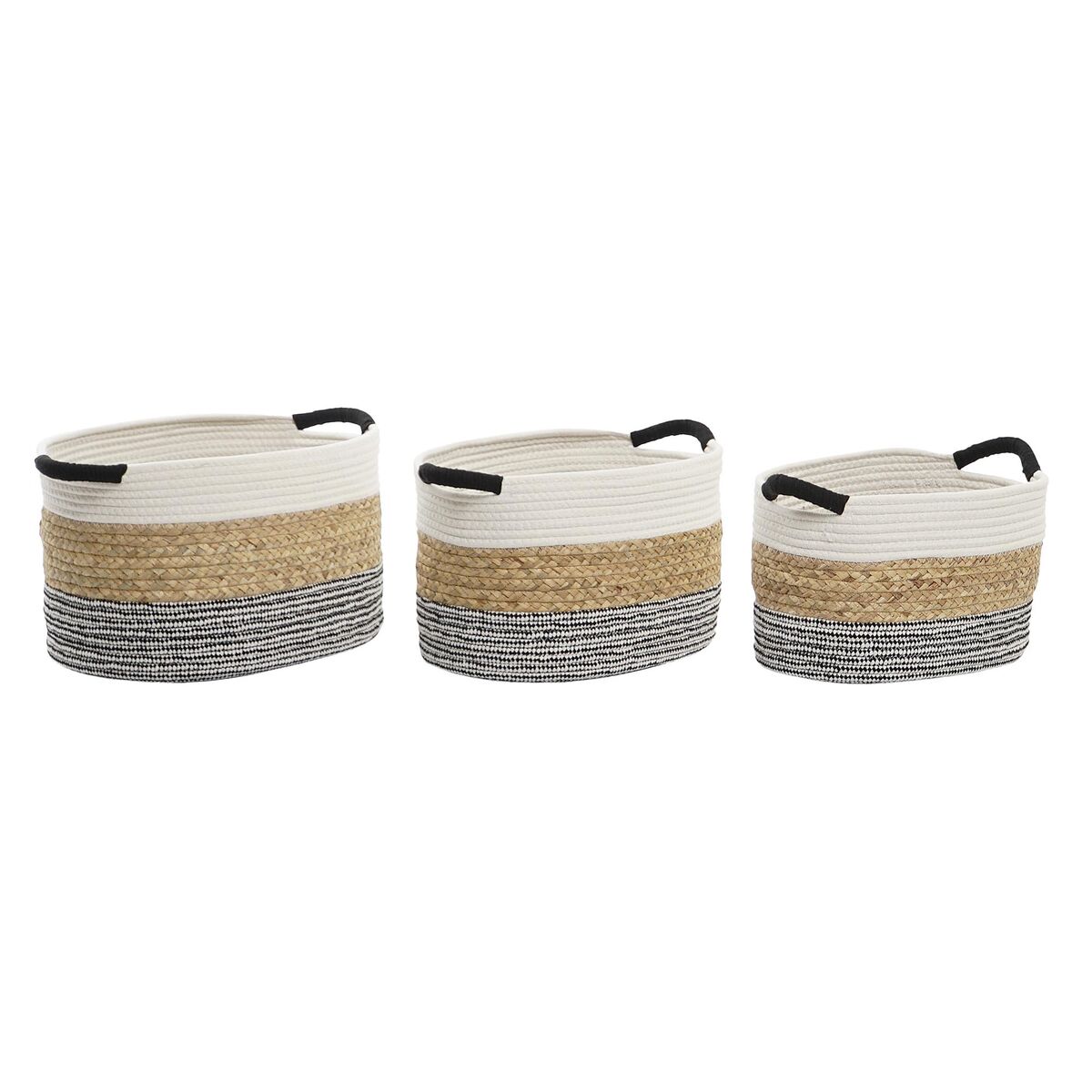 Korg - set DKD Home Decor Beige Bomull Naturliga fibrer (42 x 32 x 24 cm) (3 Delar) - 4
