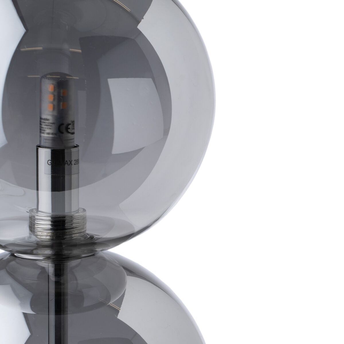 Bordslampa Silvrig Glas Järn Hierro/Cristal 28 W 220 V 240 V 220 -240 V 15 x 15 x 48 cm - 4
