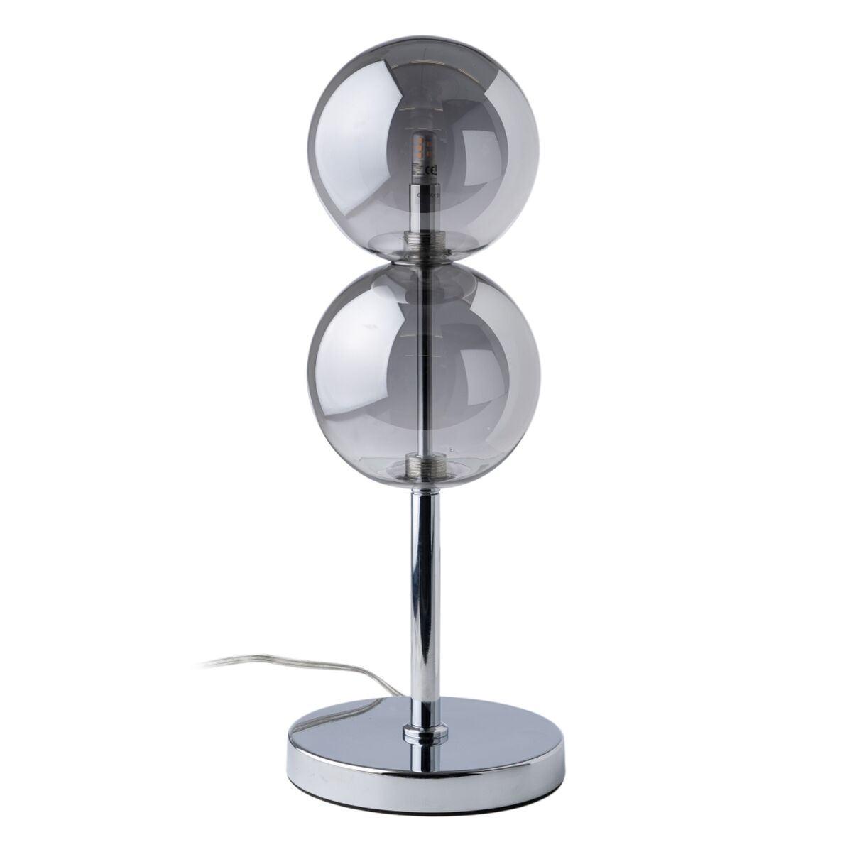 Bordslampa Silvrig Glas Järn Hierro/Cristal 28 W 220 V 240 V 220 -240 V 15 x 15 x 48 cm