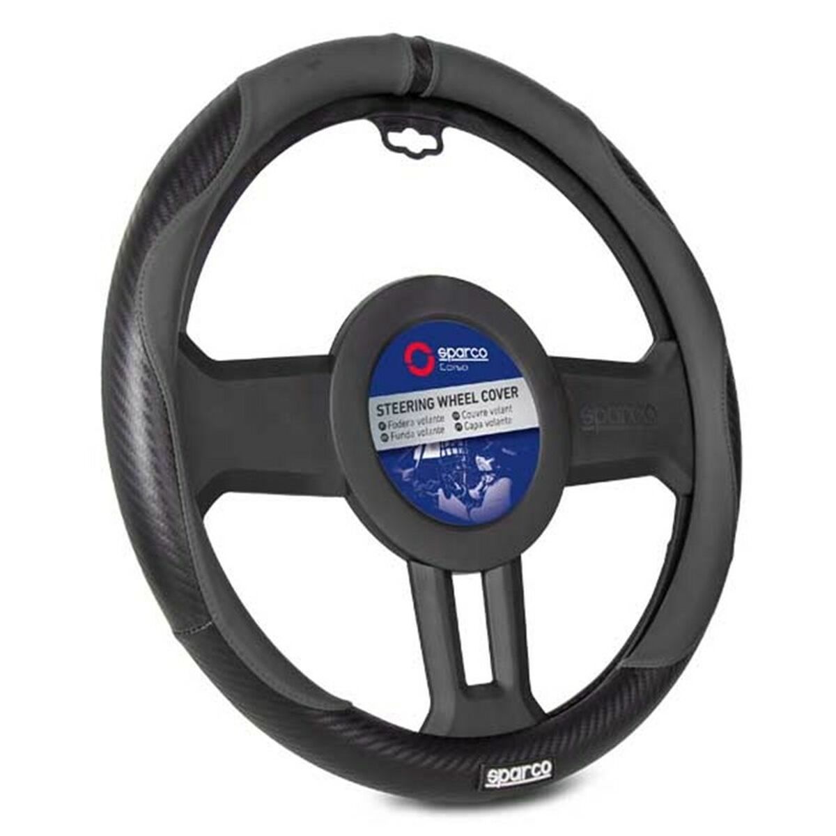 Rattöverdrag Sparco SPCS128BK Ø 37-38 cm Svart