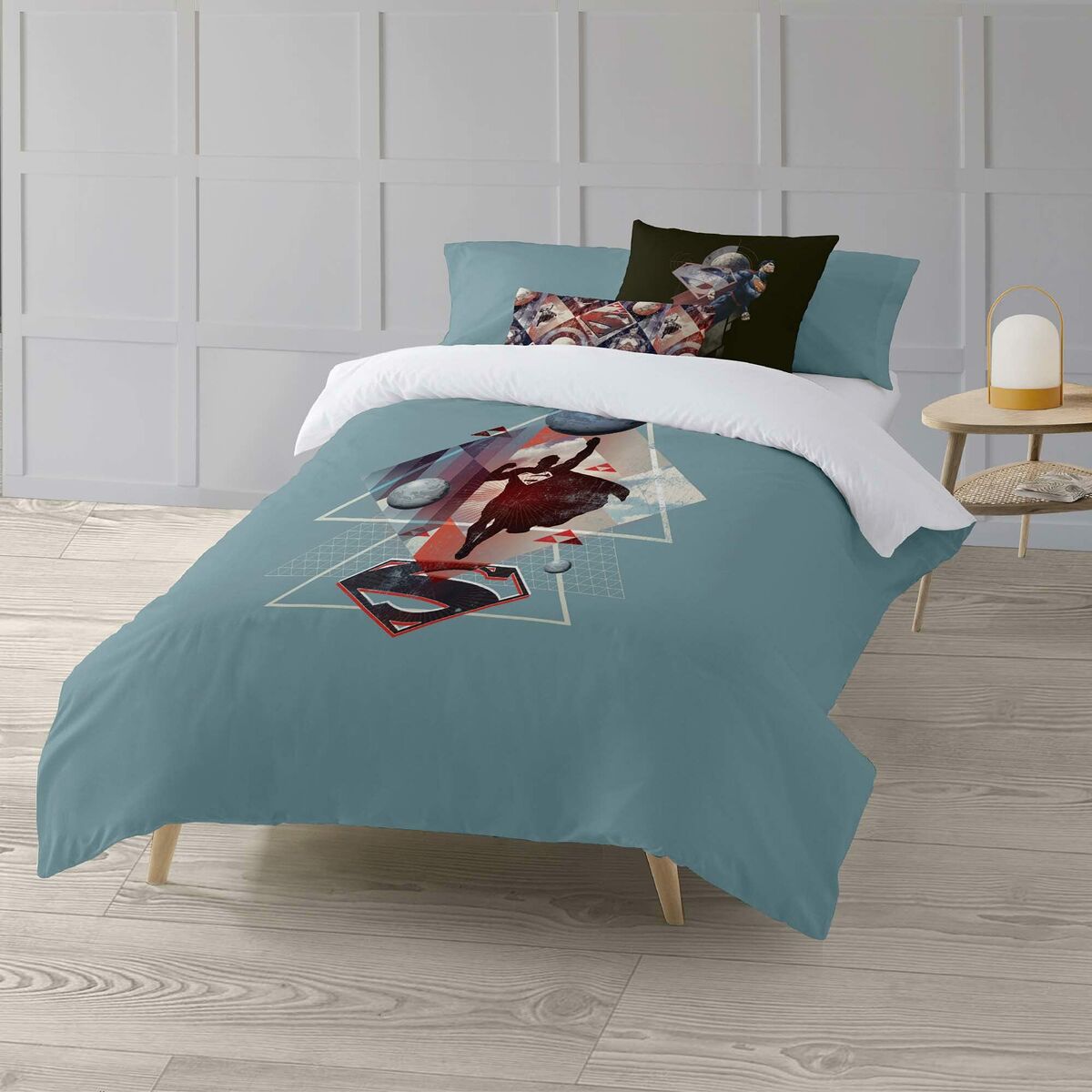 Påslakan Superman Geometric Grön Multicolour 175 Trådar 180 x 220 cm - 3