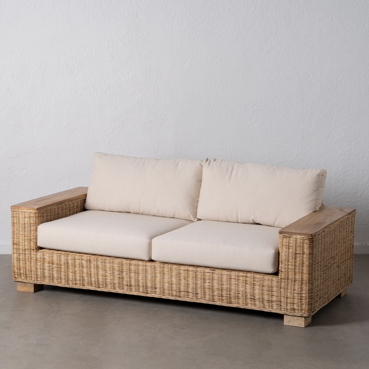 Trädgårdssoffa Naturell Mangoträ Foam Naturliga fibrer 198 x 88 x 67 cm - 2