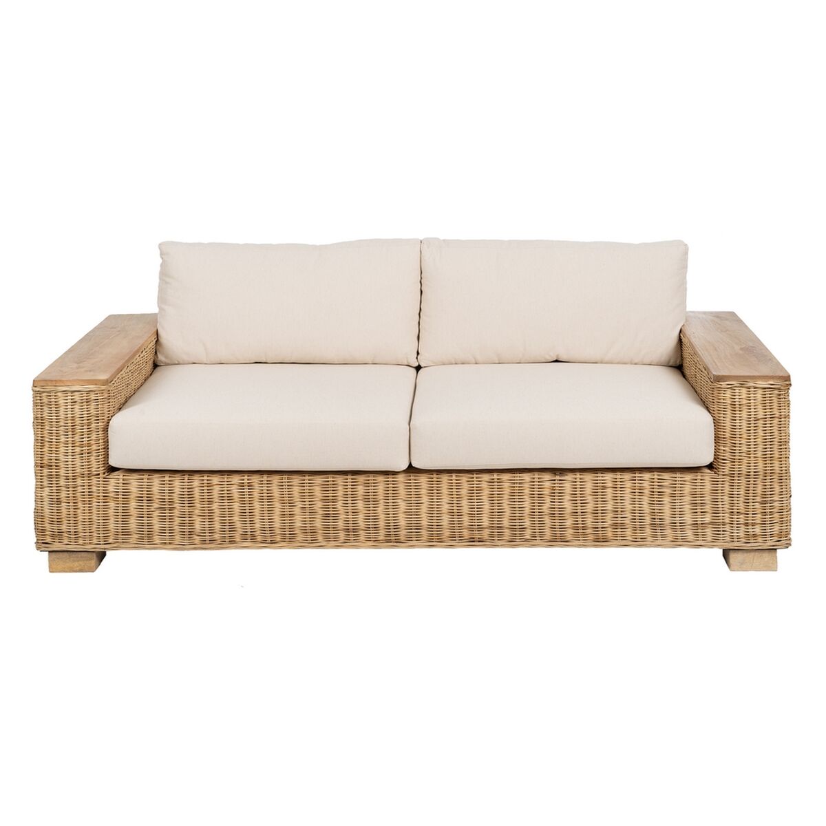 Trädgårdssoffa Naturell Mangoträ Foam Naturliga fibrer 198 x 88 x 67 cm - 3
