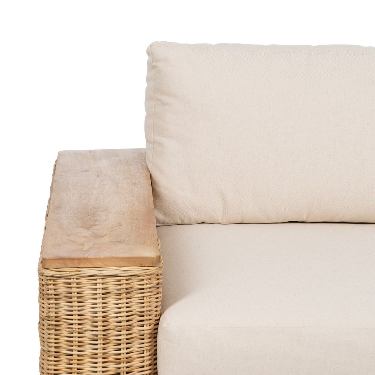 Trädgårdssoffa Naturell Mangoträ Foam Naturliga fibrer 198 x 88 x 67 cm - 6
