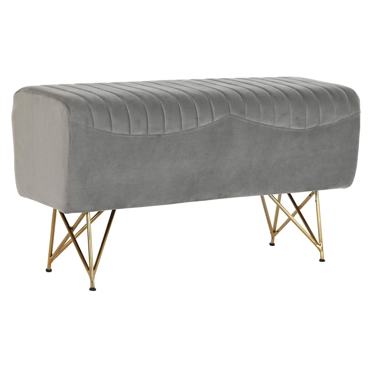 Sittpall DKD Home Decor   90 x 31 x 47 cm Grå Gyllene Metall - 4