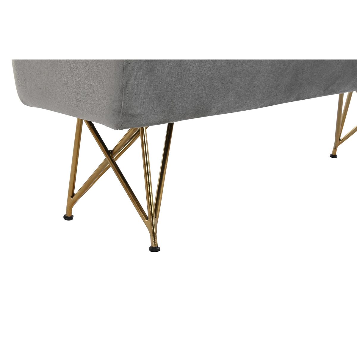 Sittpall DKD Home Decor   90 x 31 x 47 cm Grå Gyllene Metall - 5