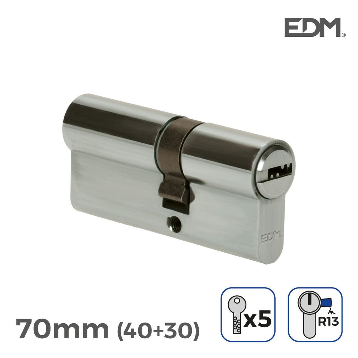 Cylinder EDM 85181 r13 ickel Kort kamlås Europeisk
