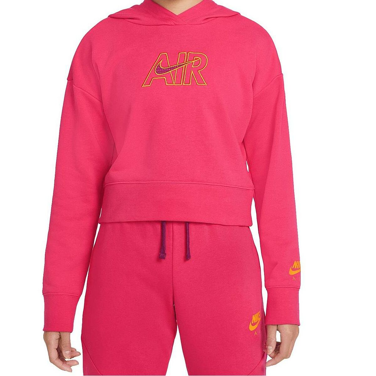Luvtröja, Flickor  CROP HOODIE  Nike DM8372 666  Rosa - 8