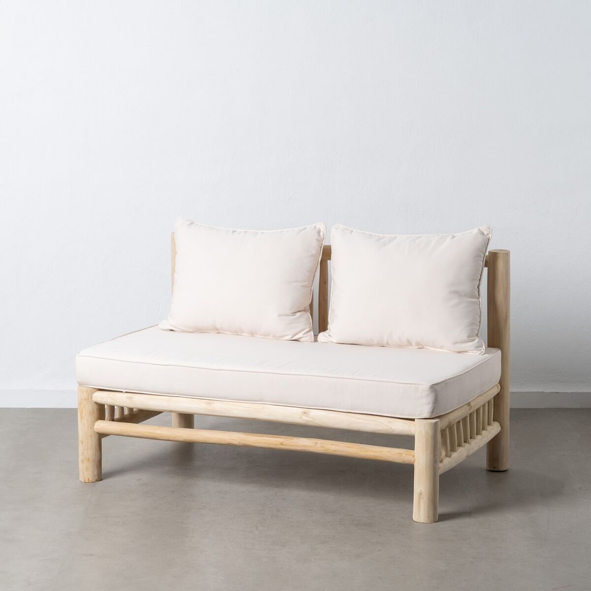 2-mans soffa AKAR Naturell teakträ 131 x 80 x 77,5 cm - 2