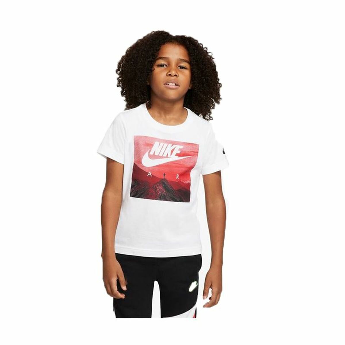 Barn T-shirt med kortärm Nike Air View Vit - 3