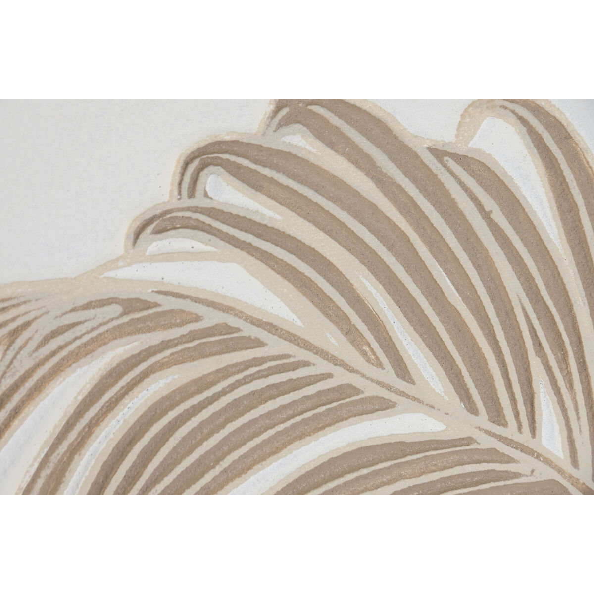 Tavla Home ESPRIT Vit Naturell Blad Tropiskt Med relief 102,5 X 4,5 X 102,5 CM (2 antal) - 3
