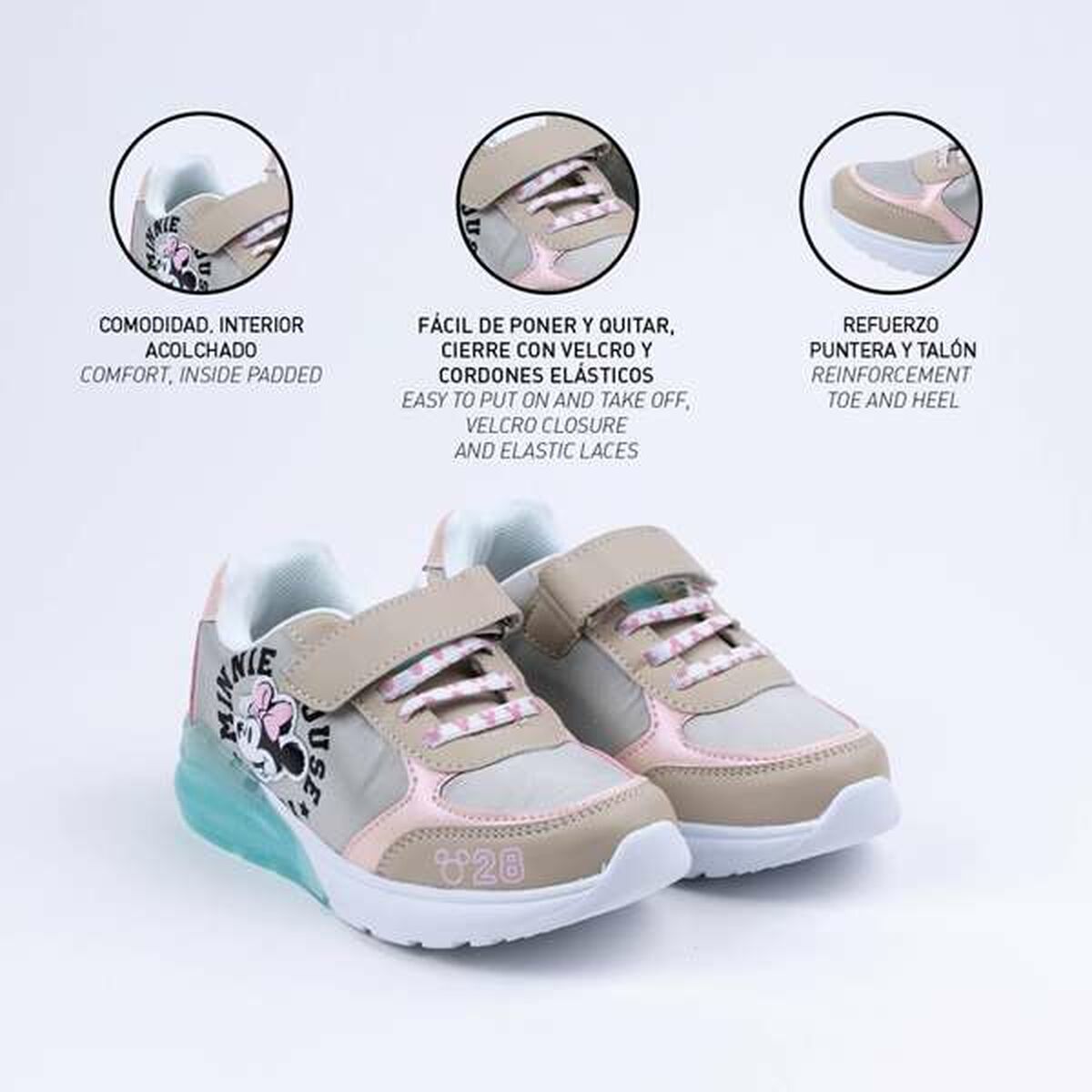 Sportskor för barn Minnie Mouse Beige - 5