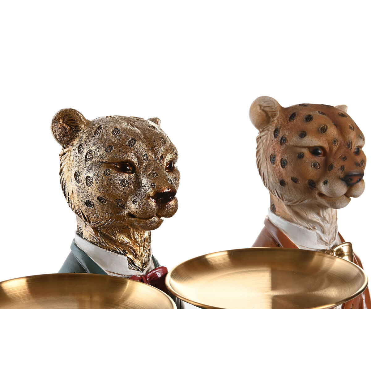 Prydnadsfigur DKD Home Decor 17,5 x 11 x 23,5 cm Blå Gyllene Brun Leopard Kolonial (2 antal) - 3
