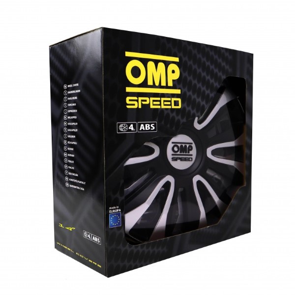 Navkapsel OMP Magnum Speed Svart Silvrig 14" (4 uds) - 2
