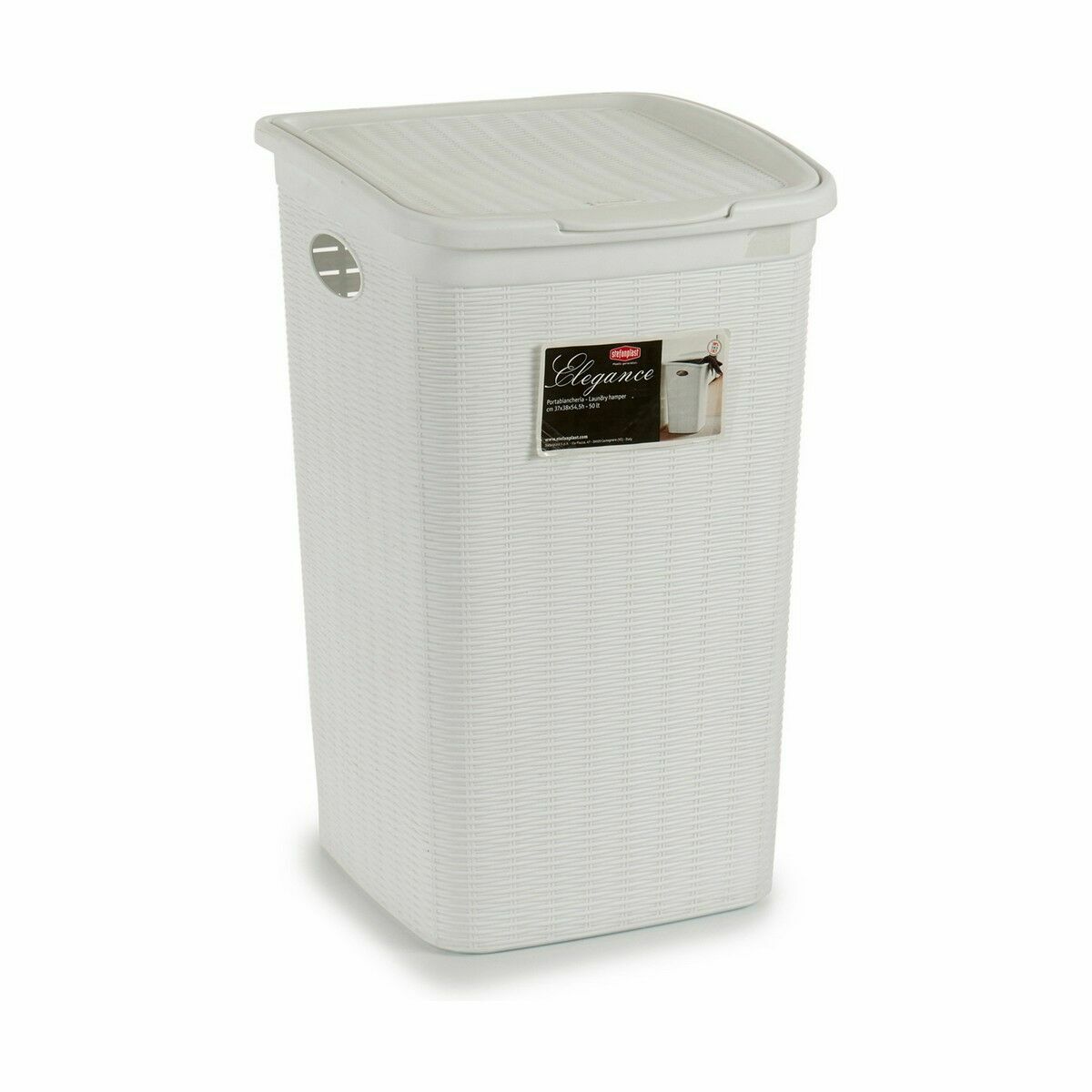 Tvättkorg Stefanplast Elegance Vit Plast 50 L 36,5 x 54,5 x 38 cm (6 antal) - 5