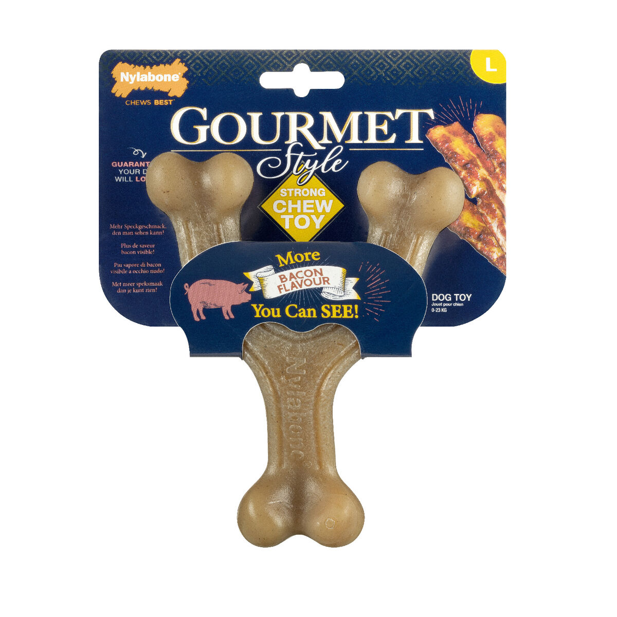 Tuggleksak för hundar Nylabone Brun Bacon Konstgjord L - 2