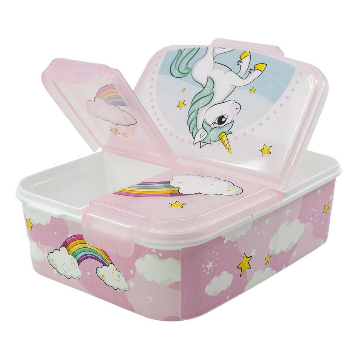 Matlåda med bestickfack Stor Unicorn Rainbow (6,7 x 16,5 x 19,5 cm) - 2