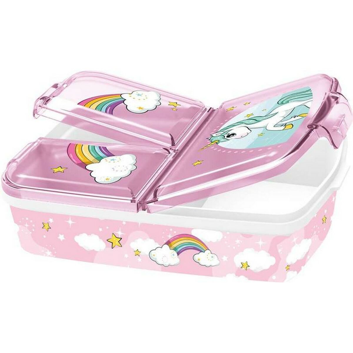 Matlåda med bestickfack Stor Unicorn Rainbow (6,7 x 16,5 x 19,5 cm) - 4