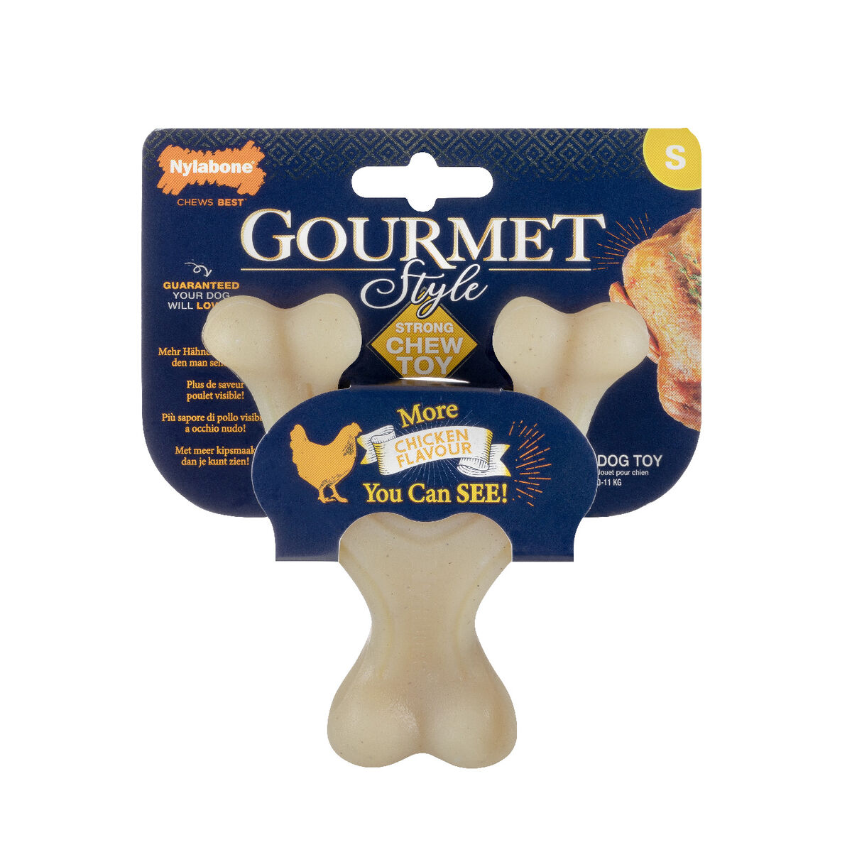 Hundleksak Nylabone Kyckling 20 Kräm djur - 3