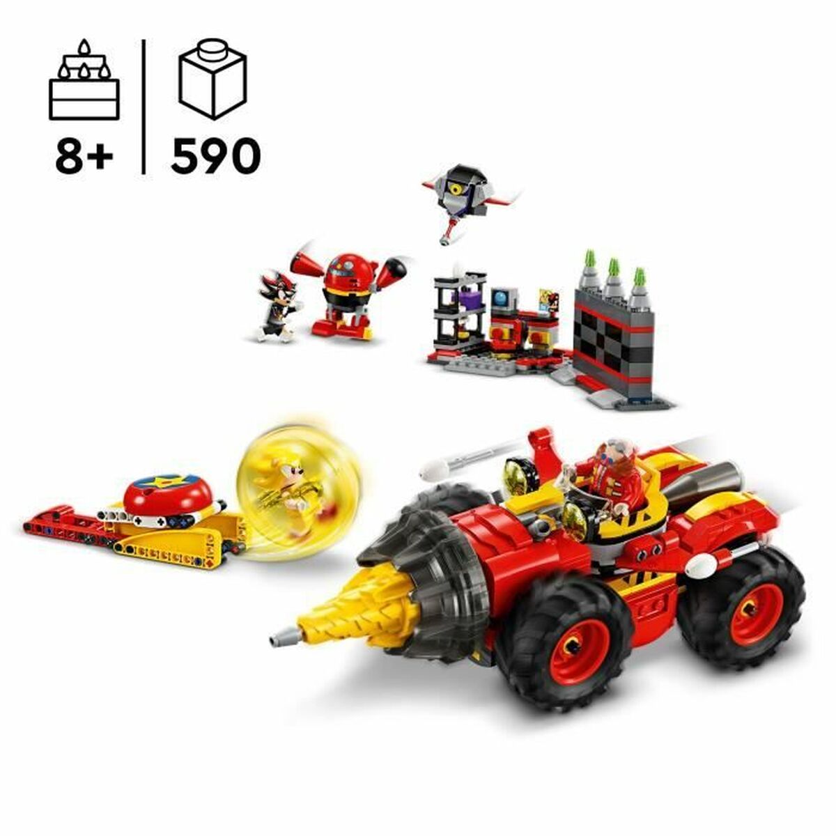 Byggsats Lego Sonic the Hedgehog 76999 Super Sonic vs. Egg Drillster 590 Delar - 2