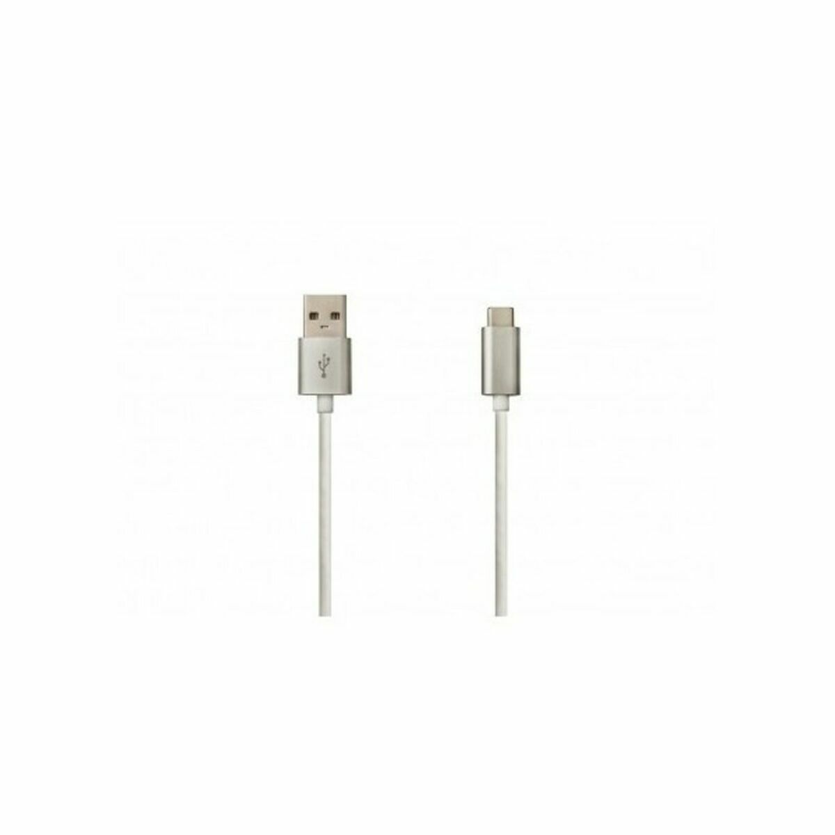 USB A till USB C Kabel DCU 391156 Silvrig (1 m)