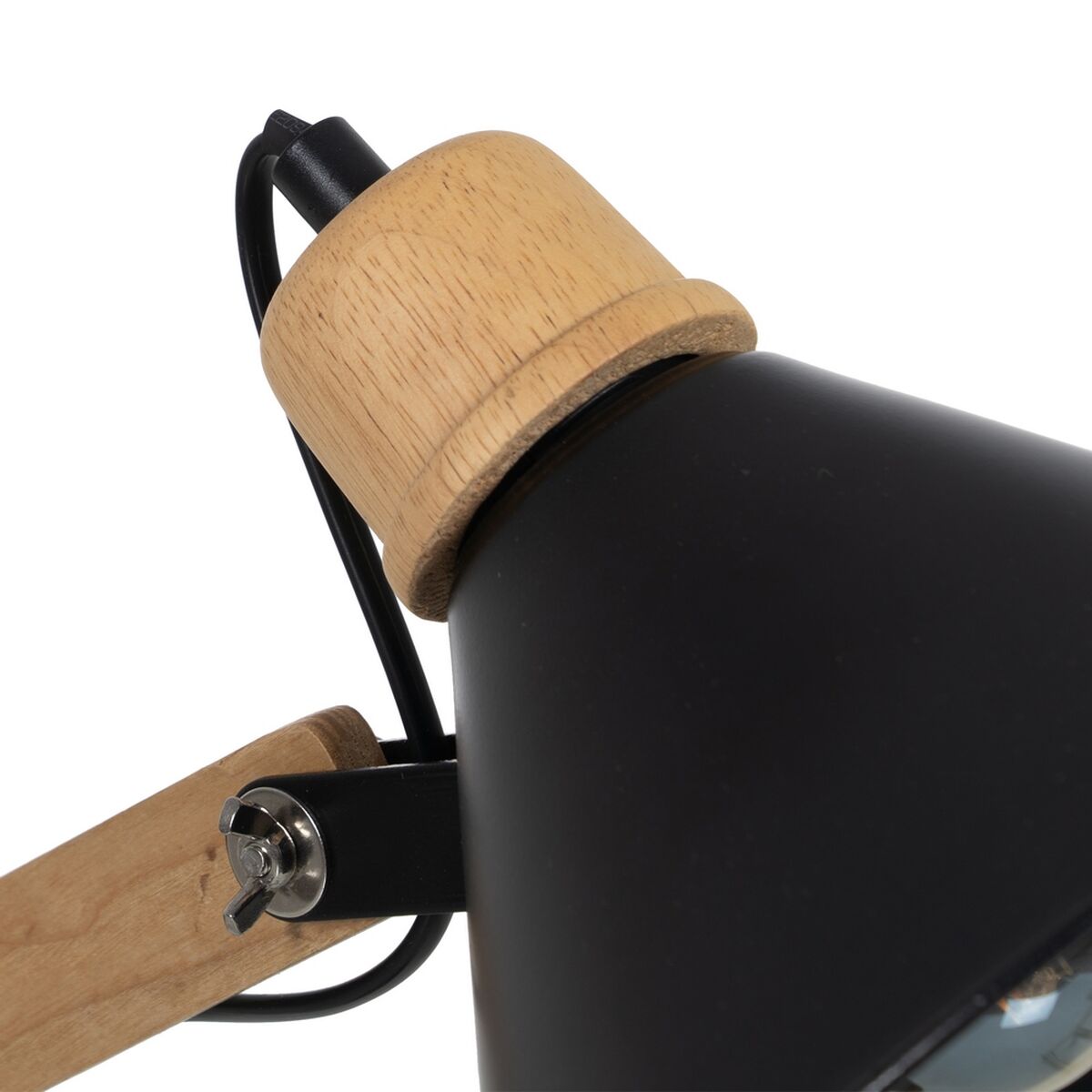 Bordslampa Svart Naturell Trä Järn 60 W 220-240 V 39 x 19 x 55 cm - 2
