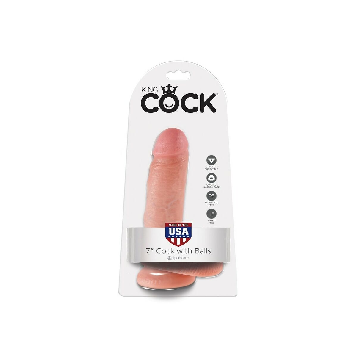 Realistisk penis Pipedream King Cock Naturell Ø 4,6 cm - 2