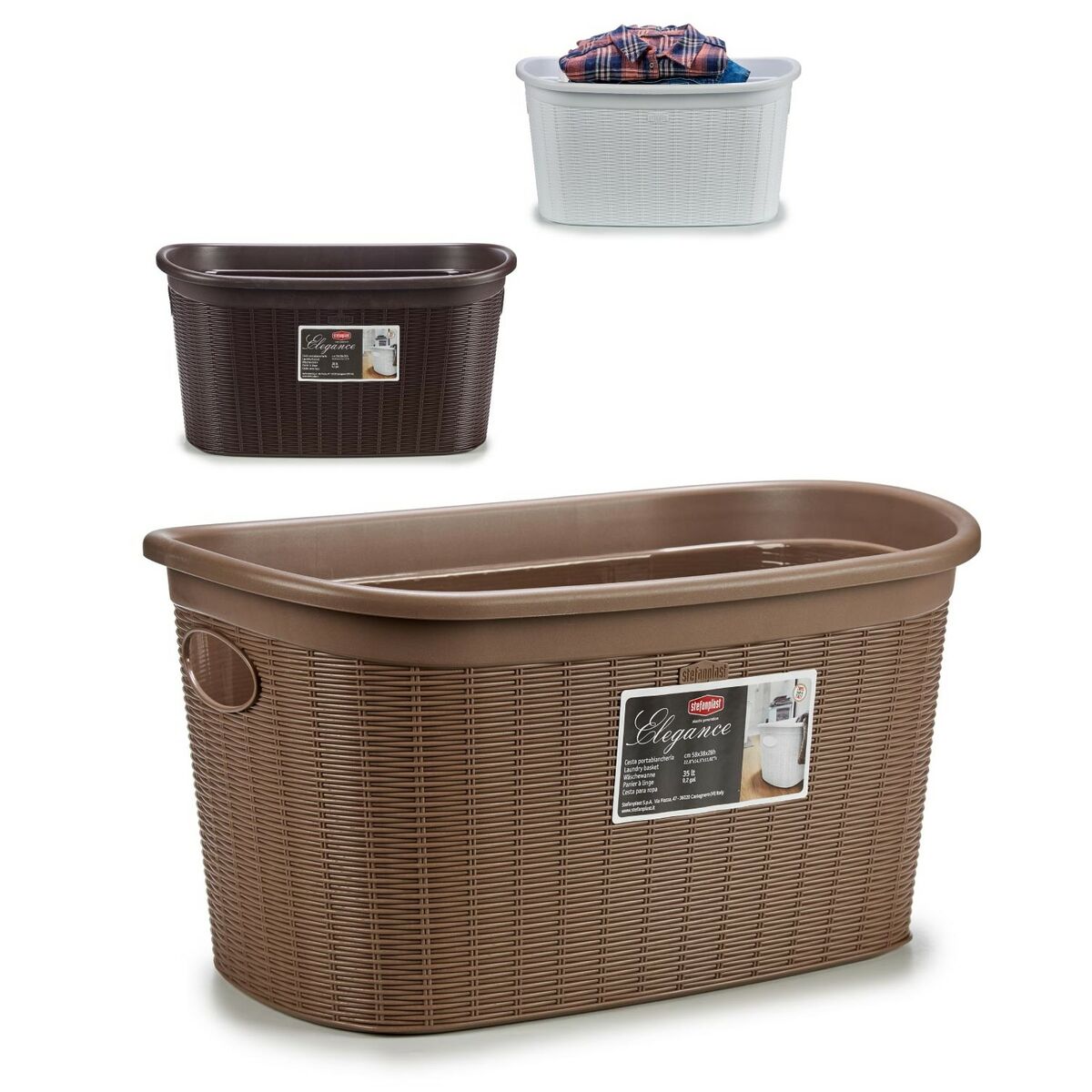 Tvättkorg Stefanplast Elegance Plast 35 L 37 x 26 x 57,5 cm (15 antal) - 2