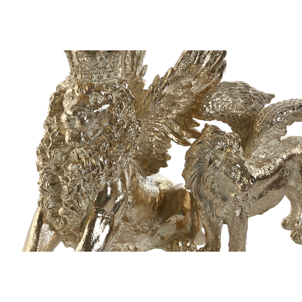 Prydnadsfigur Home ESPRIT Gyllene Lejonet 20 x 10,5 x 17,5 cm 29 x 13 x 25 cm (2 antal)