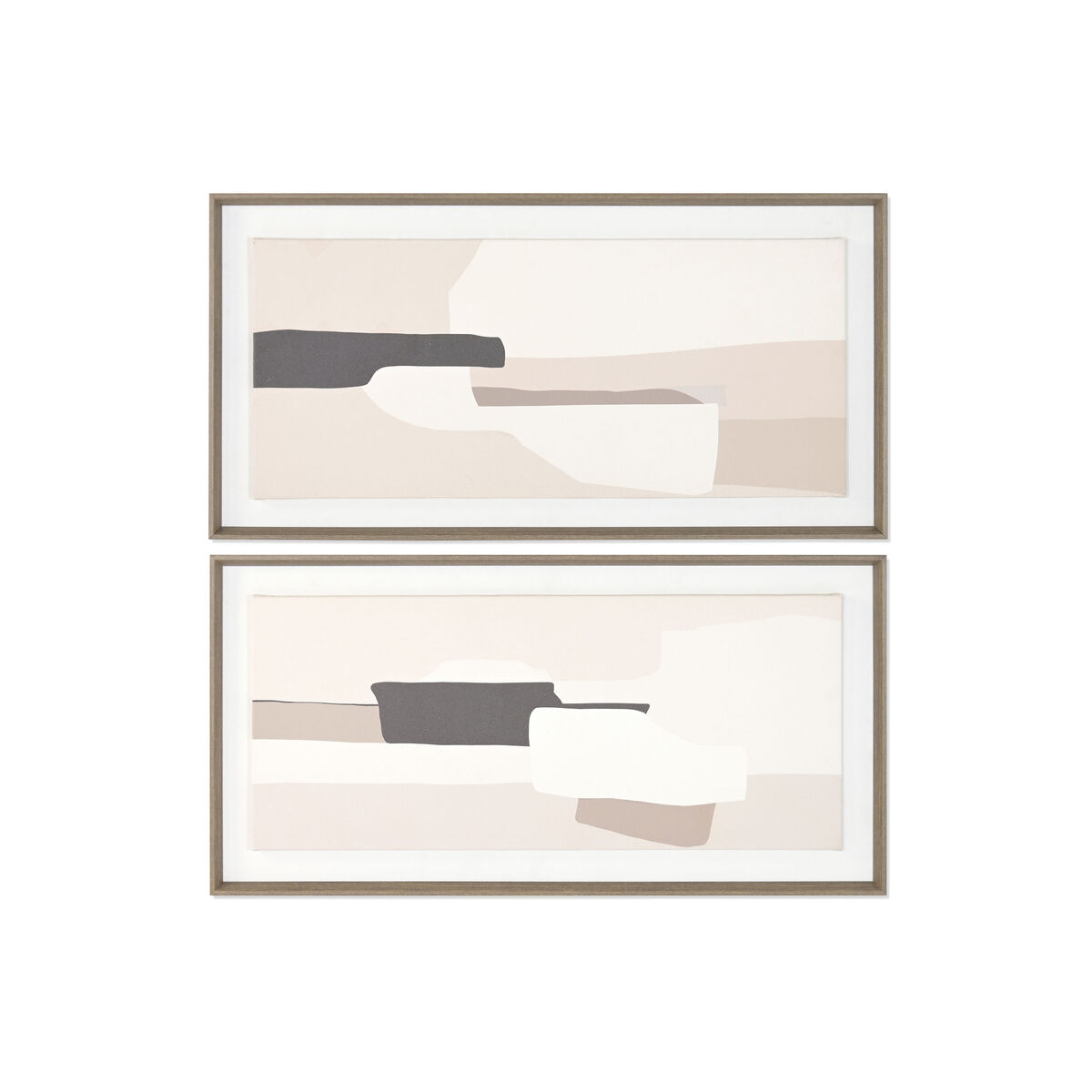 Kanvas Home ESPRIT Vit Beige Abstrakt Urban 100 x 4 x 50 cm (2 antal)