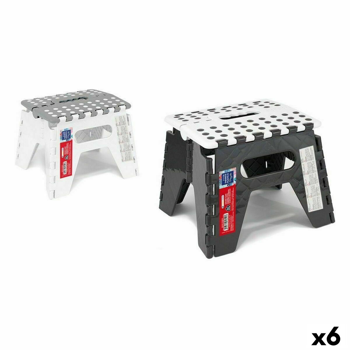 Fällbar pall Confortime Plast 21,5 cm (6 antal)