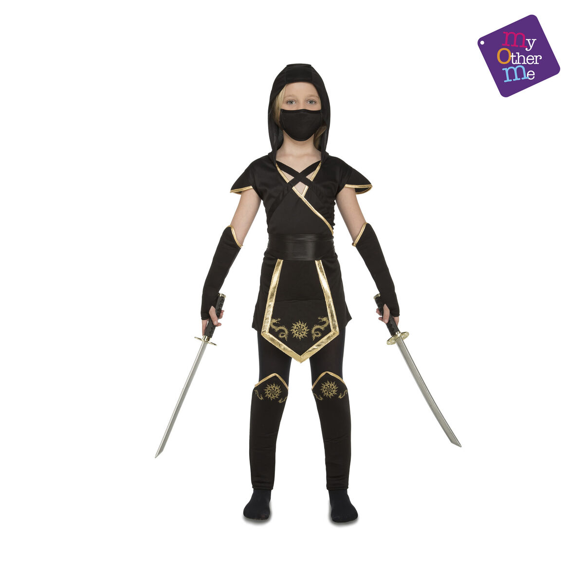 Maskeraddräkt för barn My Other Me Svart Ninja (5 Delar) - 2