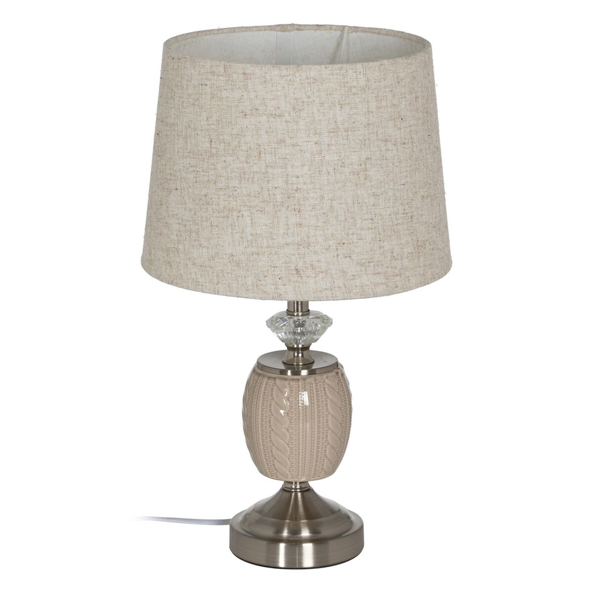 Bordslampa Beige Silvrig Metall Glas 10 W 220 V 27 x 27 x 45 cm