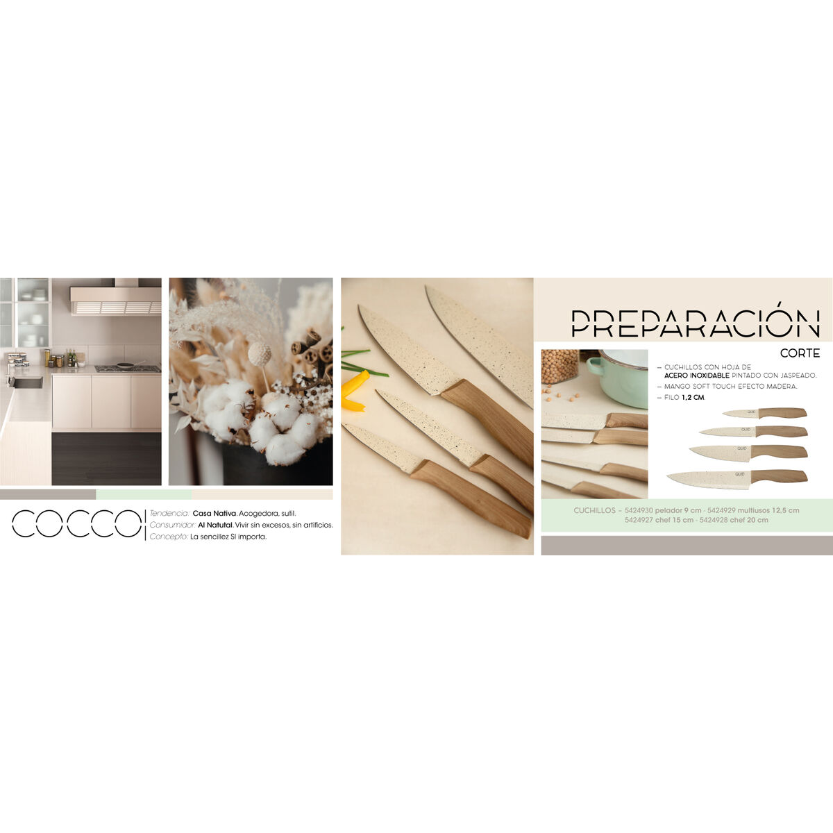 Kockskniv Quid Cocco Brun Metall 15 cm (Pack 12x) - 2